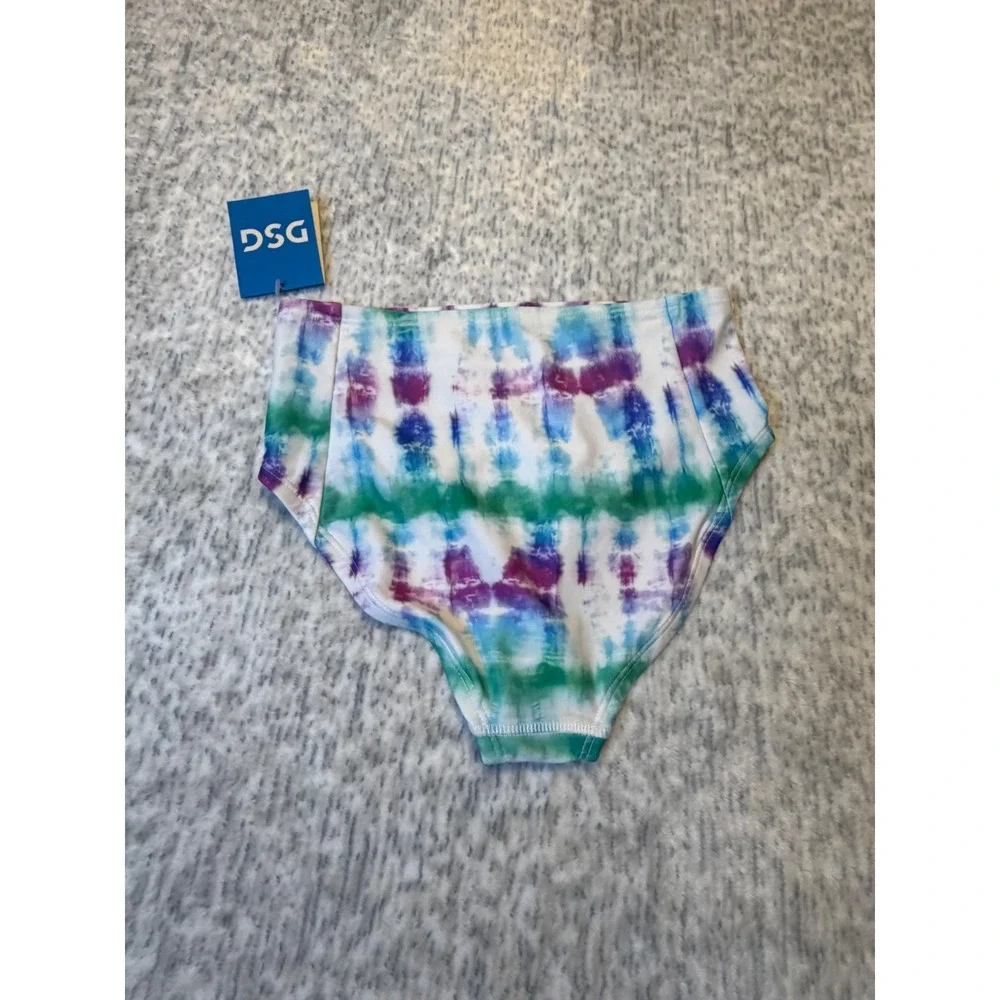 DSG Girls High Waisted Bikini Bottom Tide‎ Dye Multi Size M NWT